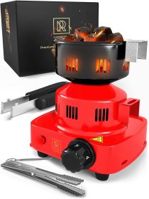 Premium Hookah Coal Burner Red Burner for Hookah 450W FIRE Tower Multipurpose Electric Stove for Hookah coals Burner for Shisha Free Hookah Tongs over