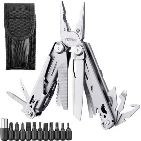 VEVOR 17-In-1 Multitool Pliers, Multi Tool Pliers, Cutters, K-nife, Scissors Ruler, Screwdrivers, Wood Saw