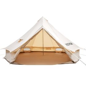 VEVOR 8-10 Person Canvas Glamping Bell Tent, Breathable Waterproof Yurt Tent with Stove Jack and Detachable Side Wall for Family Camping