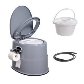 VEVOR Portable Toilet for Camping, Porta Potty with 1.3 Gal Detachable Inner Bucket & Removable Paper Holder, Commode with Dual Lids