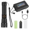 Tactical LED Flashlight Zoomable Rechargeable Search Light Torch