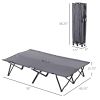 Outsunny 2 Person Folding Camping Cot for Adults, 50" Extra Wide Outdoor Portable Sleeping Cot with Carry Bag, Elevated Camping Bed, Beach Hiking