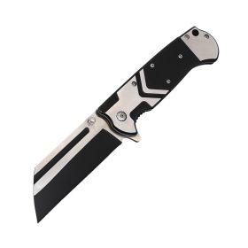 3.75 Spring-Assisted knife (Color: Black and Silver Handle)