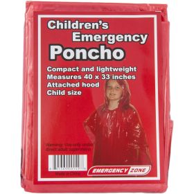 Children's Emergency Poncho (Color: Green)