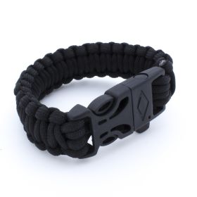 Paracord Survival Fire Bracelet (Color: Black)