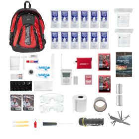 The Essentials Complete 72-Hour Kit - 2 Person: Black or Red Backpack  | No Masks (Color: Black)