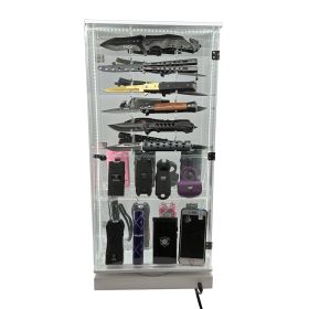 Streetwise 2 Sided Rotating LED Display with 12 Standard Knives and 16 Stun Guns (Style: Display Only)