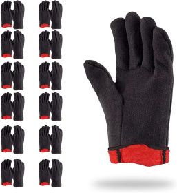 Brown Polyester and Cotton Jersey Gloves for Men (Color: Red)