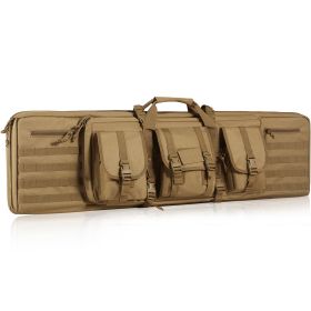 VEVOR Tactical Range Bag, 36 inch Tactical Double Firearm Bag, Soft Outdoor Tactical Case with Lockable Zipper, Portable Handle & Shoulder Strap (Color: Brown, size: 36 inch)