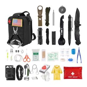 Emergency Survival Kit for Camping Hiking Adventures (Type: Survival Kit, Color: Black)