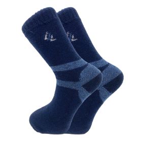 Thermal Socks for Men Winter Wool Crew Socks Gray 1 Pair Size 10-13 (Color: Navy)